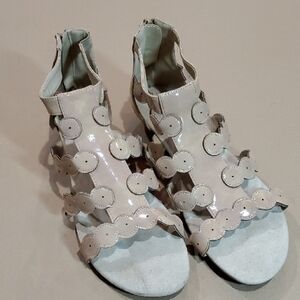 Avon Tan Sandals with T-Strap and Embellishments